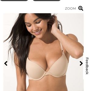 Soma Embraceable Push Up Lace Trim Bra 34DD Tan